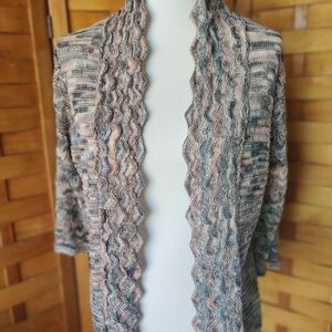 United States Sweater Company Sweater Gray cream coral womens size L